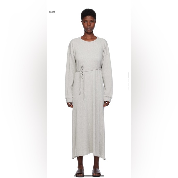 Baserange Dresses & Skirts - Gray Ribbed Knit Midi Dress